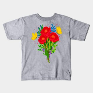 Red Roses Bouquet Kids T-Shirt